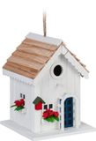 Relaxdays decoratief vogelhuisje - hout - 23,5 x 18 x 18 cm - hangend - tuin