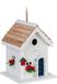 Relaxdays decoratief vogelhuisje - hout - 23,5 x 18 x 18 cm - hangend - tuin