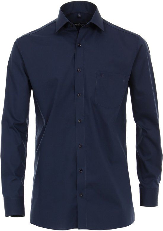 Casa Moda Overhemd Effen Navy Kent Modern Fit - 41