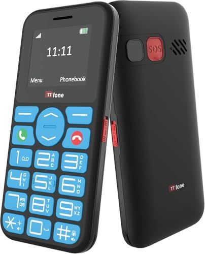 TTfone TT190 Big Button Basic Senior Onlocked Noodzaak Mobiele Telefoon - Eenvoudige Goedkoopste telefoon, (met netoplader)