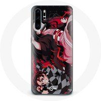 Maniacase Etui voor Huawei P30 Demon Slayer Tanjiro Nezuko Combat Attack