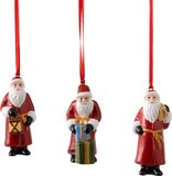 Villeroy & Boch Nostalgic Ornaments Kerstman Kersthangers - Set van 3 - Porselein
