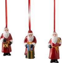 Villeroy & Boch Nostalgic Ornaments Kerstman Kersthangers - Set van 3 - Porselein
