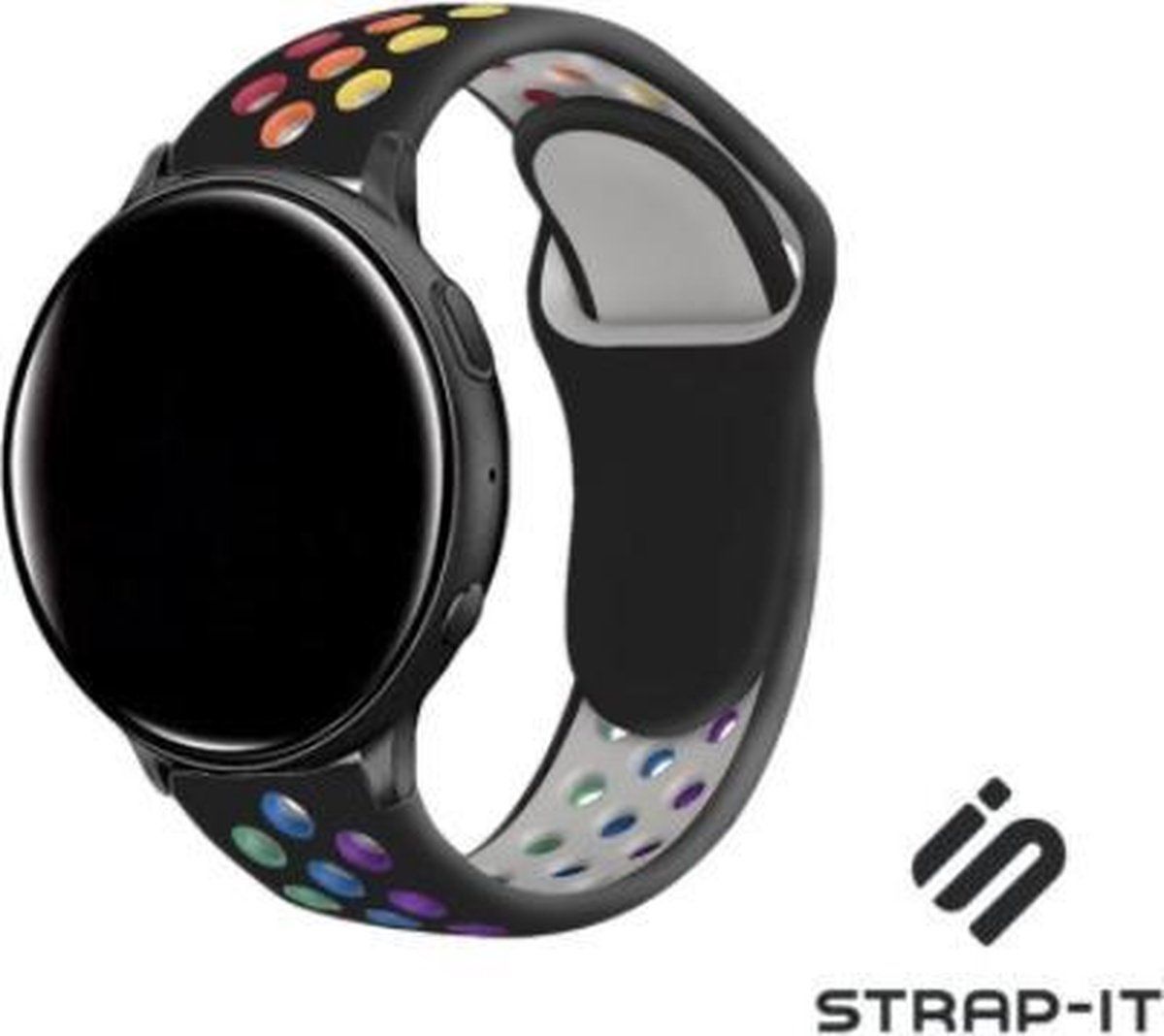 Strap-it Garmin Vivoactive 3 sport band - zwart kleurrijk