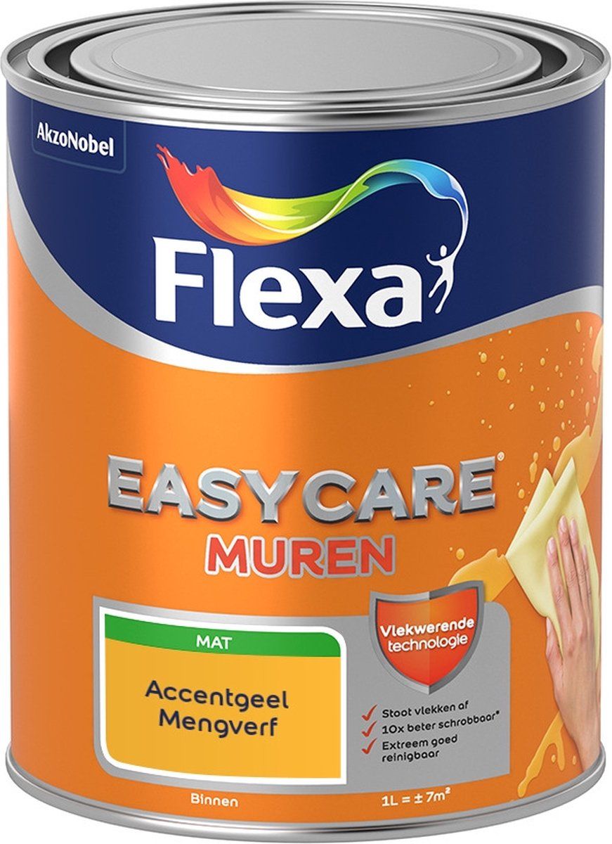 FLEXA Easycare Muurverf - Mat - Accentgeel - 1 liter