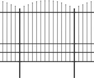 vidaXL Tuinhek met puntige bovenkant, staal, 1172 x 200 cm, zwart