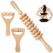 Set van 3 Rouleaux de fascia en bois - Rouleaux de massage multifonctionnels pour la relaxation