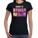 Bellatio Decorations Sunset at Hawaii Beach t-shirt / shirt voor dames - zwart - Beach party outfit / kleding/ verkleedkleding/ carnaval shirt M