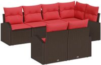 vidaXL Tuinbank Set Bruin Polyrattan 3-zits