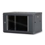 Waytex 37401M netwerkkast met glazen deur, 19 inch, 6 U, 600 x 450 mm, zwart