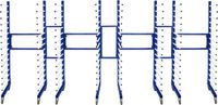 MonsterShop Combi spuitdroogrek trolley - bleu - 181,5cm - 4 trolleys+3