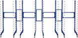MonsterShop Combi spuitdroogrek trolley - bleu - 181,5cm - 4 trolleys+3