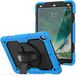 Case iPad pro 10.5 2017/iPad air 3 10.5 2019 hoes met 360 graden draaibare standaard, schokbestendig, polsband, schouderriem, lichtblauw