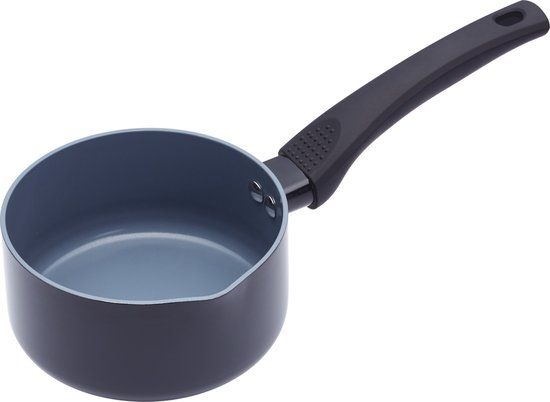 KitchenCraft MasterClass Keramische Melkpan met Antiaanbaklaag - 14 cm - Grijs