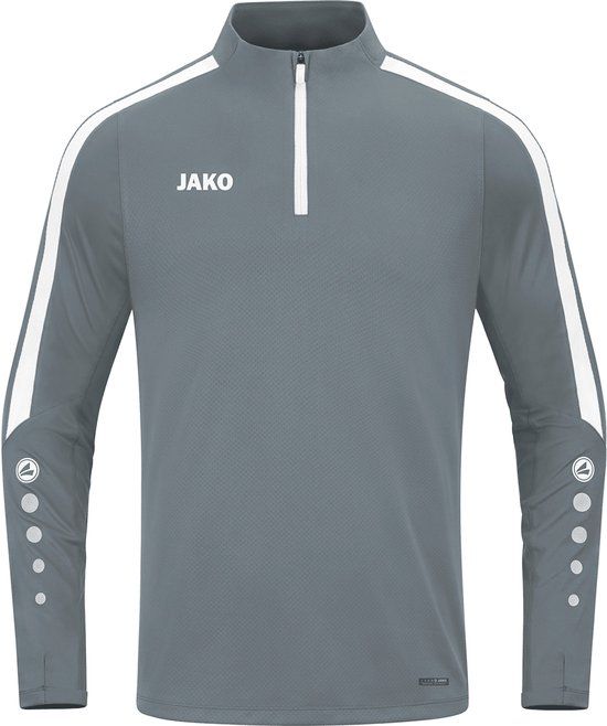 Jako Power Ziptop Heren - Steengrijs / Wit - Maat M