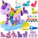 Licorne Argile Set Enfants 36 pièces avec 16 Pots d'Argile, Accessoires de licorne avec Coiffure & Formes