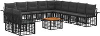 vidaXL Hoek loungeset Zwart en donkergrijs Polyester