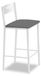 Tabouret de cuisine haut avec dossier, en similicuir, couleur graphite, 90 cm