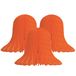 Merkloos / Sans marque Kerstklok lampion - 4x - oranje - 20 cm - papier - kerstversiering - kerstbel decoratie - brandvertragend