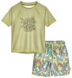 Playshoes kinderbadset met UV-bescherming Wave Shorts Oliv
