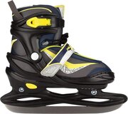 Nijdam IJshockeyschaats Junior Verstelbaar - Semi-Softboot - Antraciet/Marine/Fluorgeel - 34-37