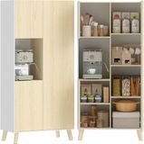 HOMCOM Keukenkast Spaanplaat MDF Naturelhout