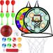 OEM Velcro dartbord dubbelzijdig werpspel met basketbalstandaard voor binnen en buiten - leuk kindercadeau voor spelletjes en feestjes vanaf 3 jaar