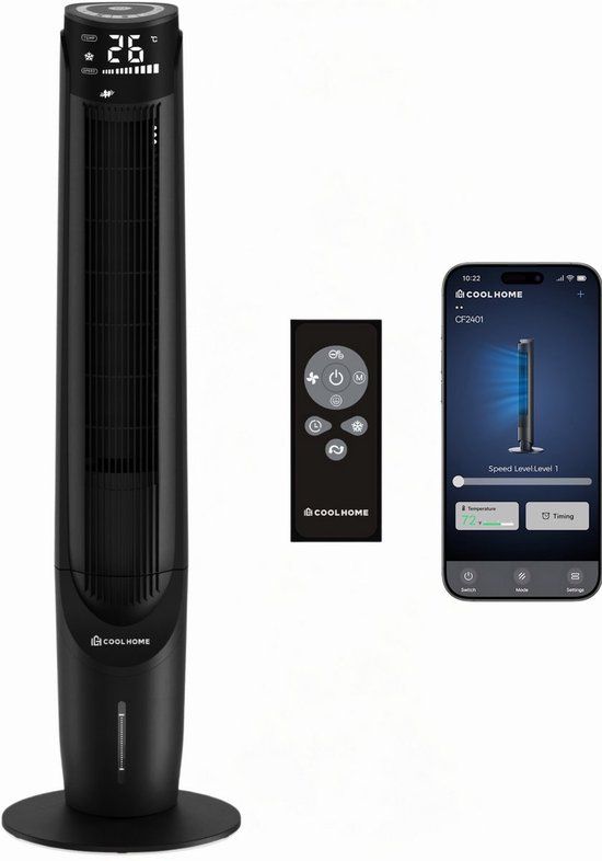 CoolHome CoolFan CF201 - Stille Torenventilator - Zwart