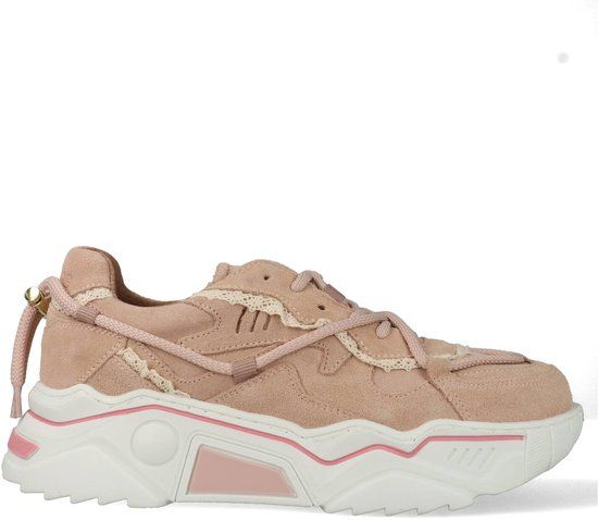 DWRS Jupiter Crochet leren chunky sneakers lichtroze