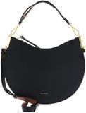 Coccinelle Leren Schoudertas Sunup Handbag Double Grainy Leather Noir / Cognac