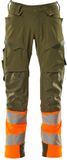 Mascot Accelerate Safe Broek met kniezakken 19179-511 - mosgroen/hi-vis oranje - C62