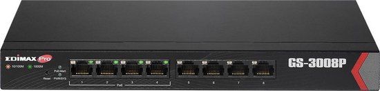 Edimax GS-3008P Managed Gigabit Ethernet PoE+ Netwerk Switch