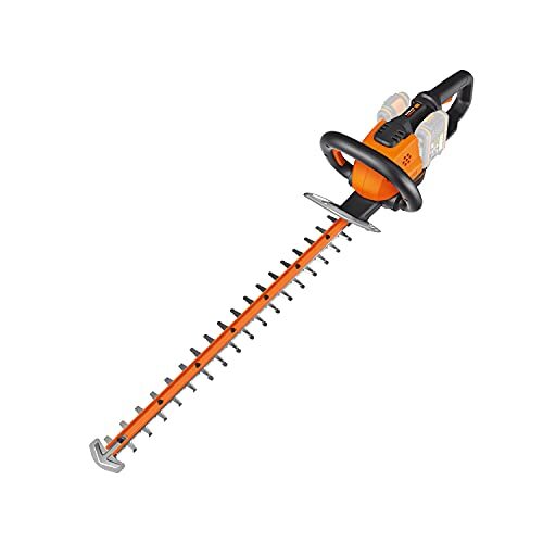 Worx WG284E.9, Elektrische Dubbele Snijmessen Voor Gelijkmatige Sneden, 40 V, 2 x 20 V, Inclusief Beschermkoker, Heggenschaar Zonder Accu En Laadstation, Zwart/Zilver/Oranje