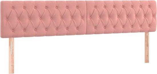 vidaXL Hoofdbord van fluweel roze 180x7x78/88 cm