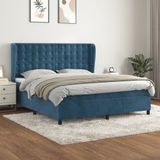 Maison Exclusive - Sommier à lattes de lit et matelas bleu foncé 180x200cm velours