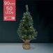 Kunstkerstboom met jute zak - 90 cm - 50 LED lampjes - Groen