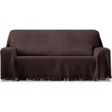 ECOMMERC3 Multifunctionele sprei, omkeerbaar, 230 x 260 cm, jacquard-stof, bruin