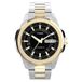 Timex Essex Day & Date 45 mm kwartshorloge voor heren, tweekleurig roestvrijstalen bandje en zwarte wijzerplaat, TW2Y35300