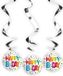 Merkloos / Sans marque Folat Bv Happy B-day rotorspiralen - 6x st - met stippen - 70 cm - verjaardag versiering - decoratie
