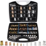 CCLIFE 500-delige klinkmoeren, assortiment M3, M4, M5, M6, M8, M10, platte kop, draadklinkmoeren, aluminium en verzinkt staal klinkmoeren
