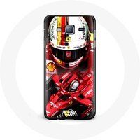 Maniacase Hoesje voor Samsung Galaxy J3 Formule 1 Sebastian Vettel F1 Rood