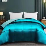 Famanu 4-Seizoenen Satijnen Dekbed 140 x 200 cm Turquoise Groen