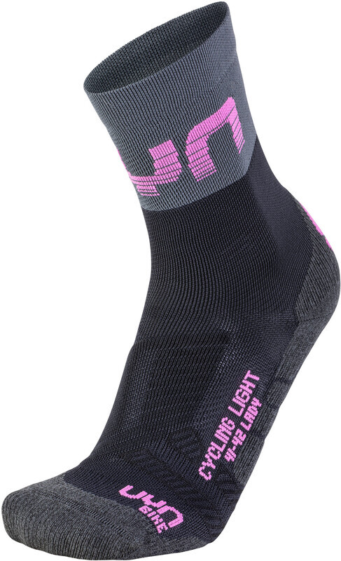 UYN Cycling Light Sokken Dames, black/grey/rose violet