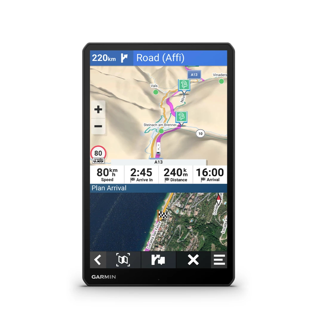 Garmin Camper 795 Navigator - 7" Touchscreen - Black
