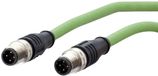 Metz Connect 142M1D11100 M12 Netwerkkabel, patchkabel CAT 5e SF/FTP 10.00 m Groen PUR-mantel, Zuurbestendig, Ozonbestendig, UV-bestendig, Geschikt voor