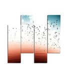 Homemania Wandafbeelding, motief: vogels, 4 stuks, voor woonkamer, slaapkamer, meerkleurig, 76 x 0,3 x 50 cm, HM204PMDF248, MDF