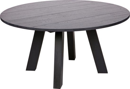 WOOOD Rhonda Eettafel XL - Ø150 cm - Eiken - Blacknight - Industrieel