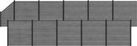 vidaXL Hekset 1830 x 186 cm WPC en Aluminium Grijs