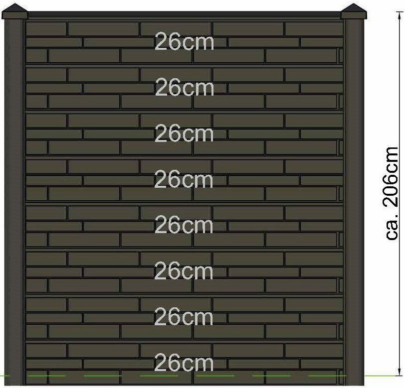 Merkloos Tuindeco Berton sleufpaal Reest wit/grijs eindmodel 272 cm