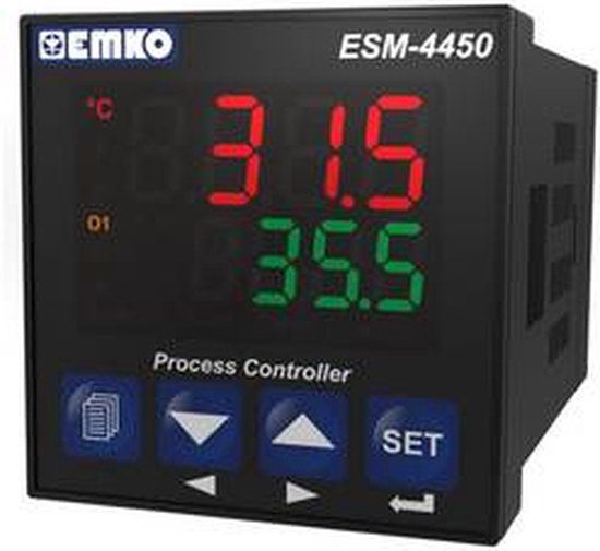 Emko ESM-4450.1.20.1.1/01.04/0.0.0.0 2-punt, P, PI, PD, PID Temperatuurregelaar Pt100, J, K, R, S, T -200 tot 1700 °C
